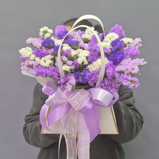 Весенний букет из Статицы в сумочке💜