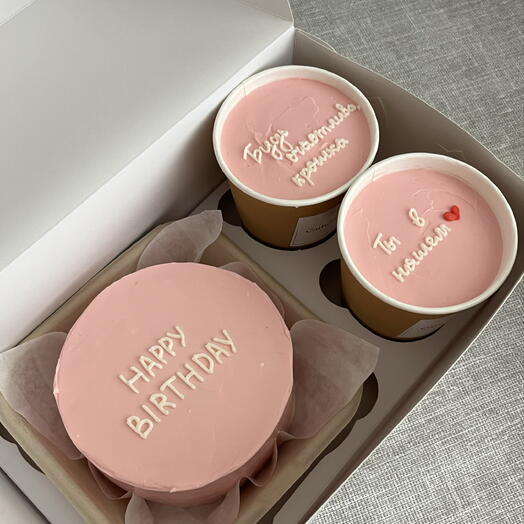 Набор бенто торт и cake to go «happy birthday»
