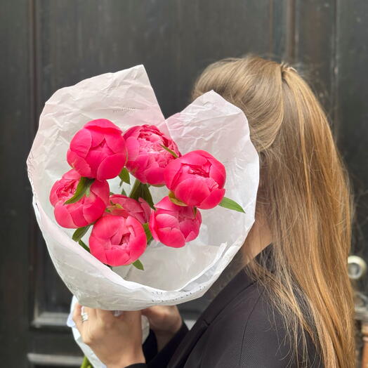 Коралловые пионы 7 штук