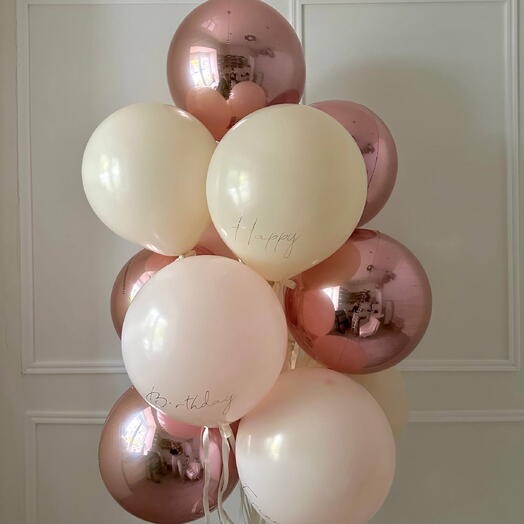 Композиция «Happy Birthday» в розовом золоте. 5294