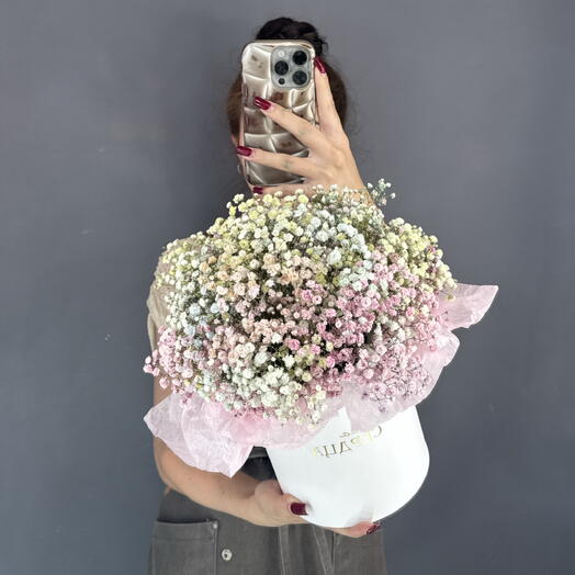 Композиция🌸 Цветная Гипсофила