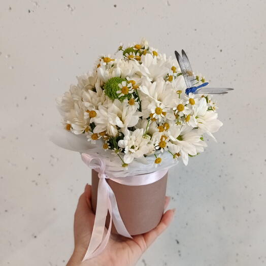 Букет в шляпной коробке