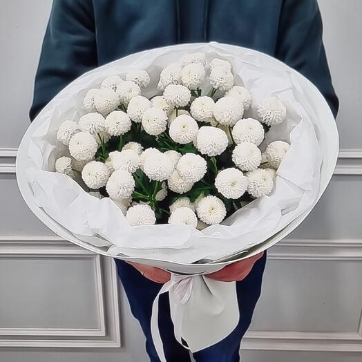 Сортовая хризантема в дизайнерской упаковке