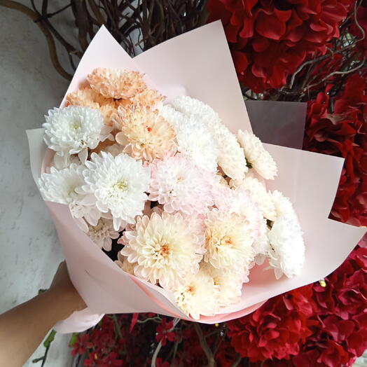 Нежный монобукет из хризантем 💐💕