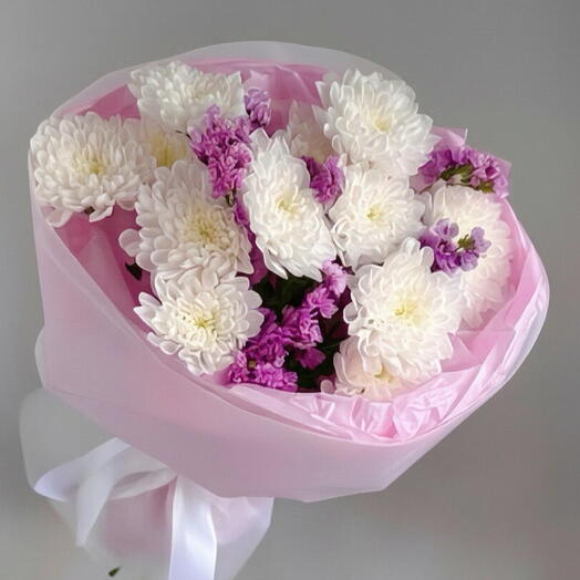 Стойкие хризантемы со статицей💜