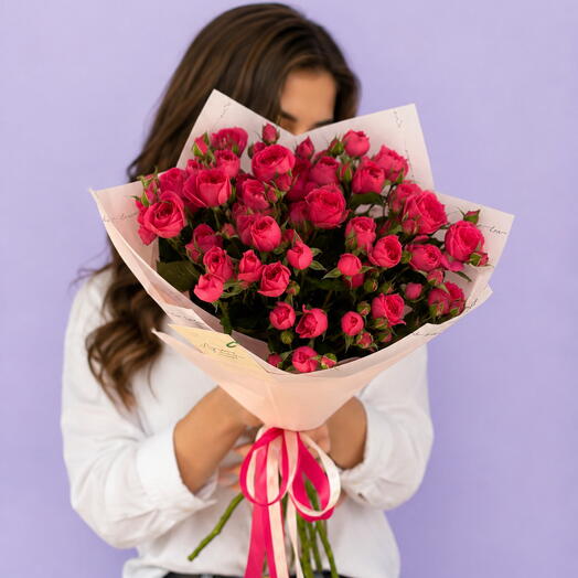 Яркое признание💗9 кустовых роз