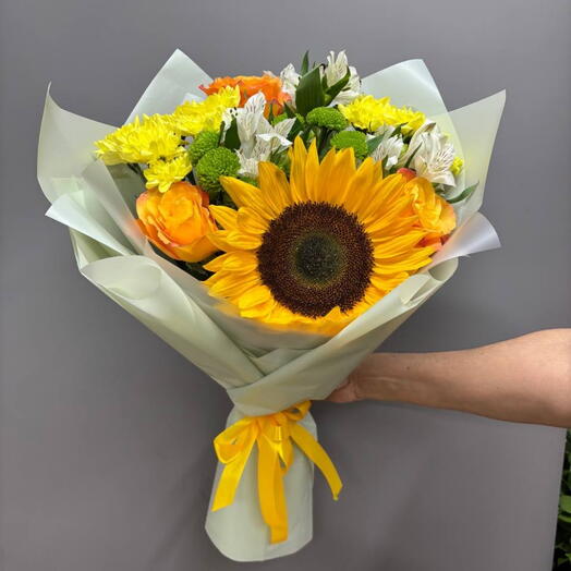 🌻Осенний букет с подсолнухом