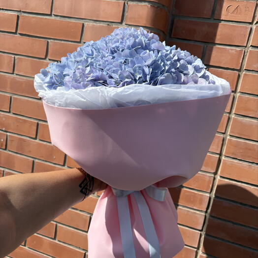 Букет из 3х гортензий в розовом фоамиране