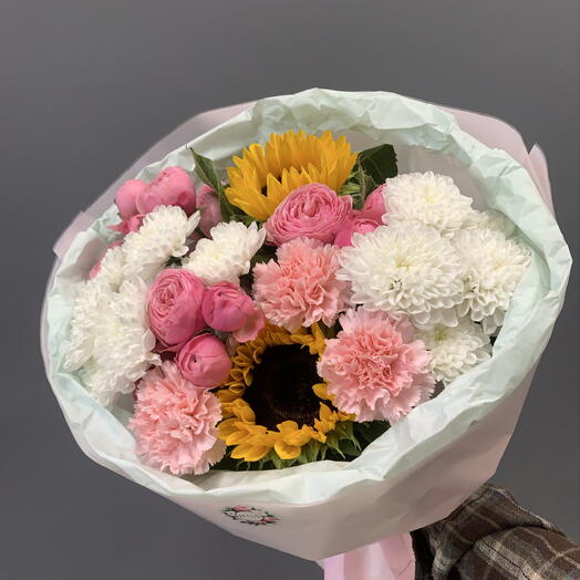 Букет с подсолнухом 🌻
