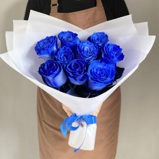 Букет 9 синих роз💙🌸🕊️