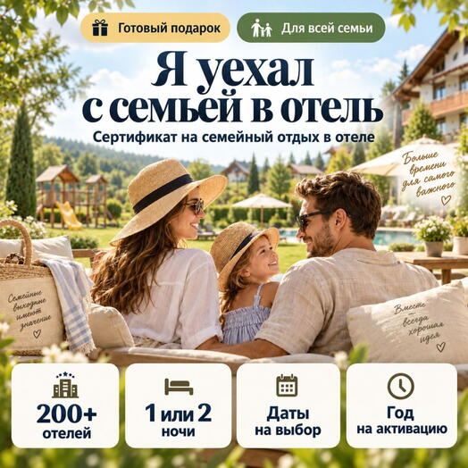 Подарочный набор  «Я уехал с семьей в отель» (221 впечатление на выбор)