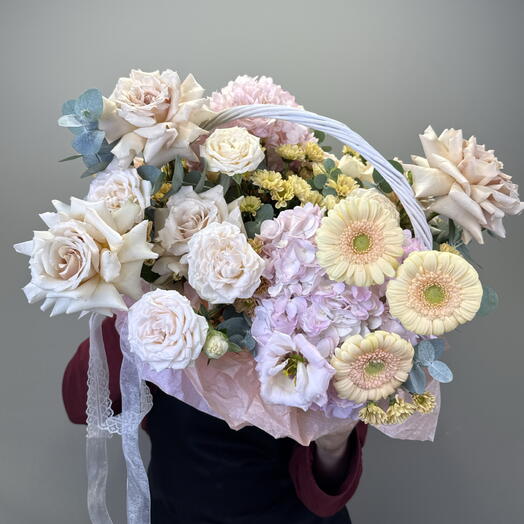 Авторская корзина цветов 🌸💗