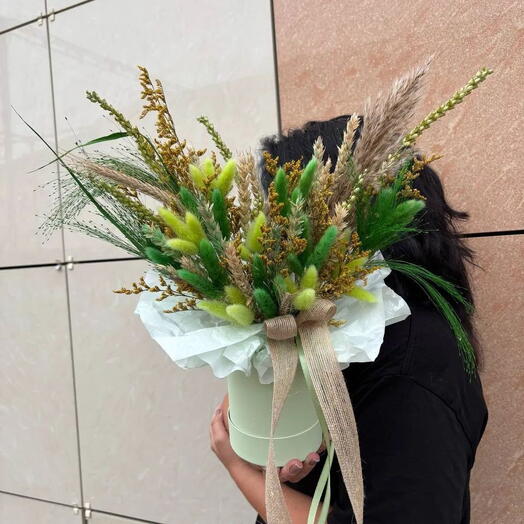 Композиция из сухоцветов"Зелень" 💚