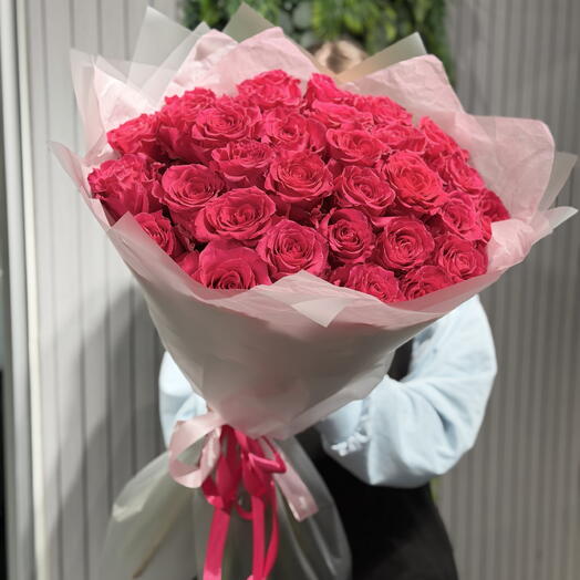 Букет из 31 яркой розы🌸💞