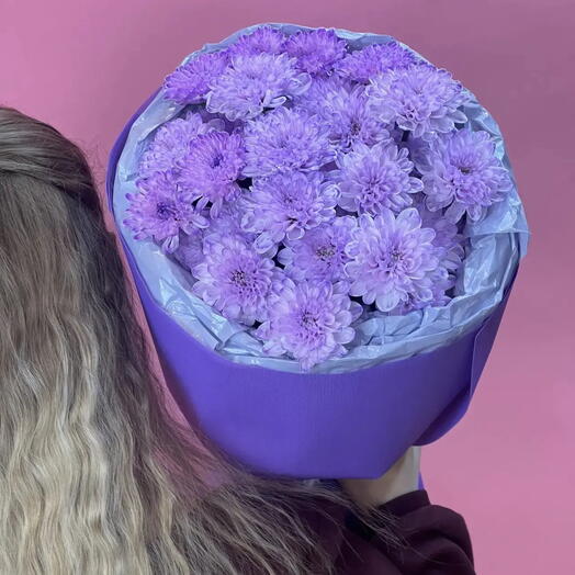 Хризантемы в стильном оформлении 💜