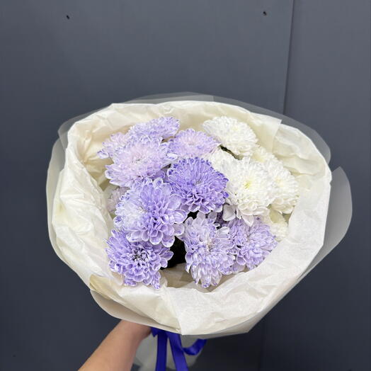 Монобукет из хризантем 💜