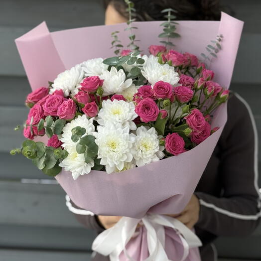 Кустовая Роза и хризантема💕