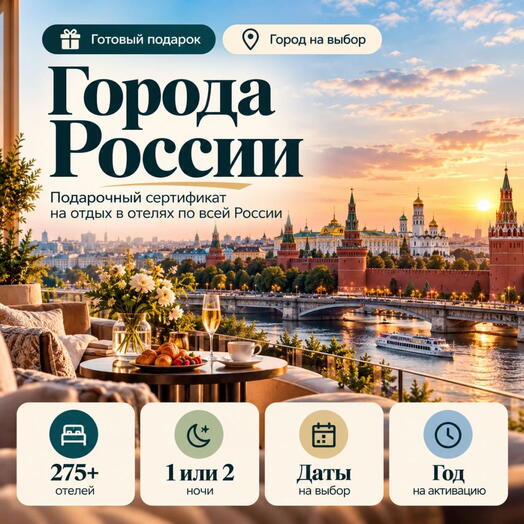 Подарочный набор «Города России: городской уикенд» (288 впечатлений на выбор)