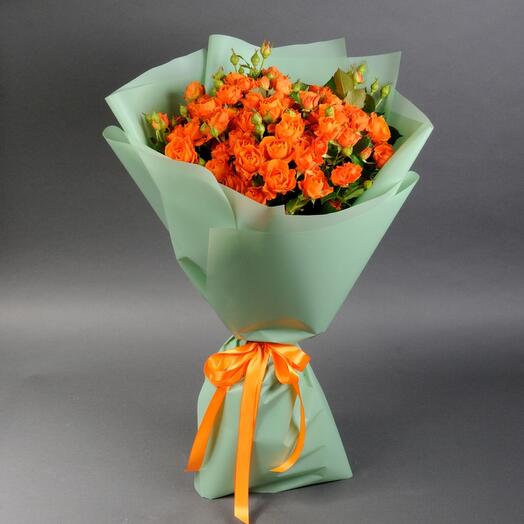 Orange Bush Roses + Postcard