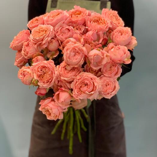 Monobooket de rosas arbustivas en forma de peonía de la variedad "Juliet"