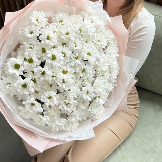 Букет хризантем в нежной упаковке 💓