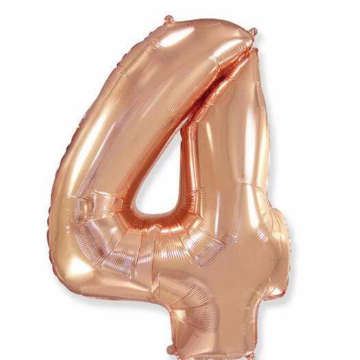 Figure "4" rose gold 102cm