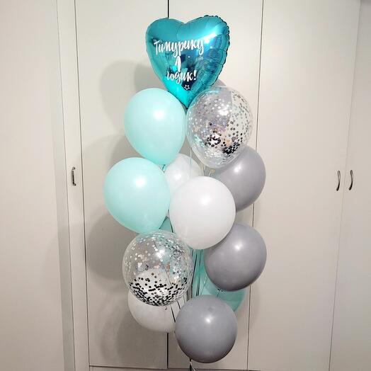 Tiffany Fountain 15 balls. The inscription is any foil heart