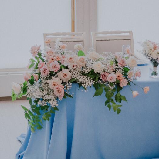 The wedding decor of the presidium. Wedding decoration and decor