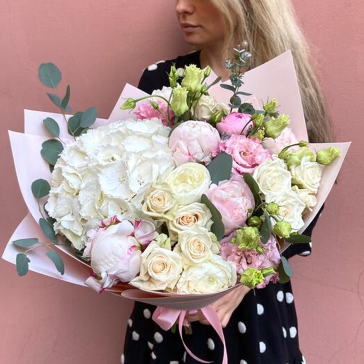 Hydrangea with peonies