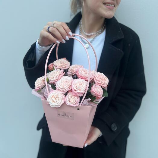 Bolso con rosas "linda" (rosa arbusto)