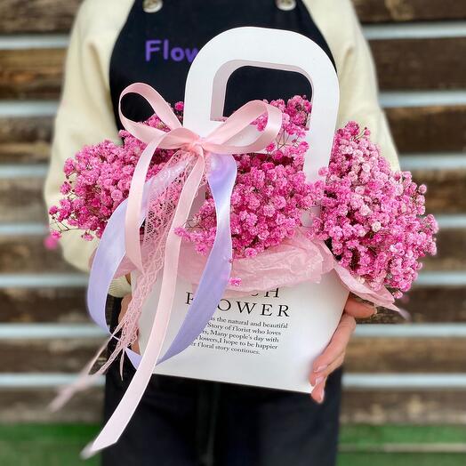 🌸Розовые сны из гипсофилы (цветочная композиция)