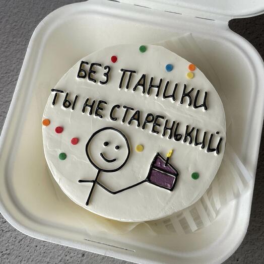 Бенто-торт с дизайном «‎Без паники»