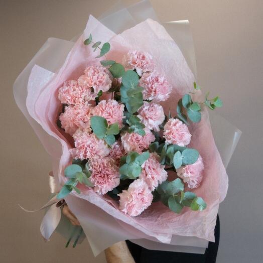 Bouquet with carnation 15 pieces