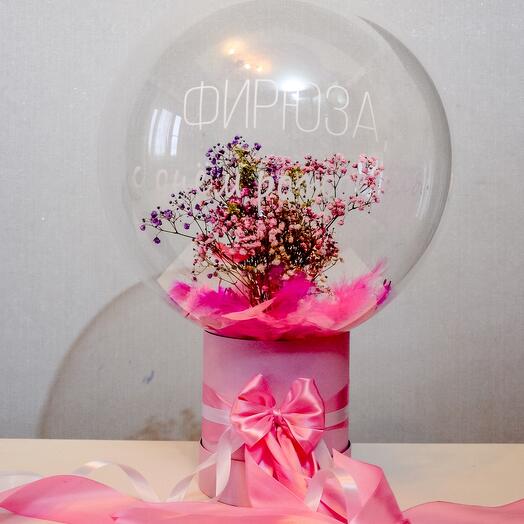 Flowers in a box and in bubbles