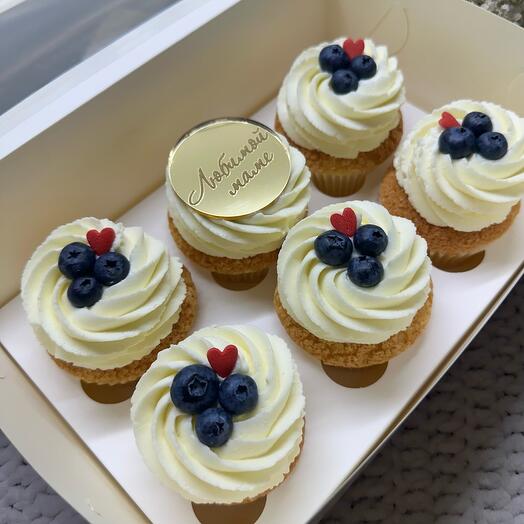 Капкейки 6шт любимой маме