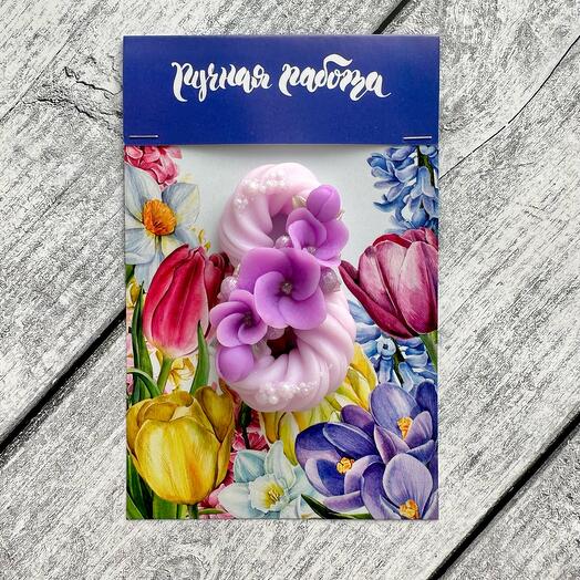 Зефирная восьмерка гортенщия (сувенирное мыло, 8 марта)