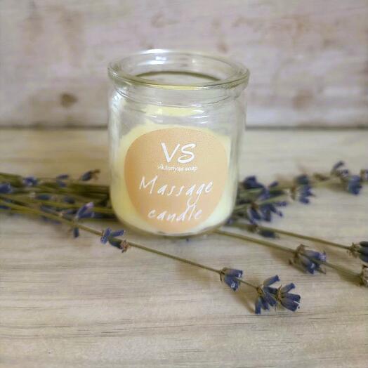 Massage candle with lavender essential oil