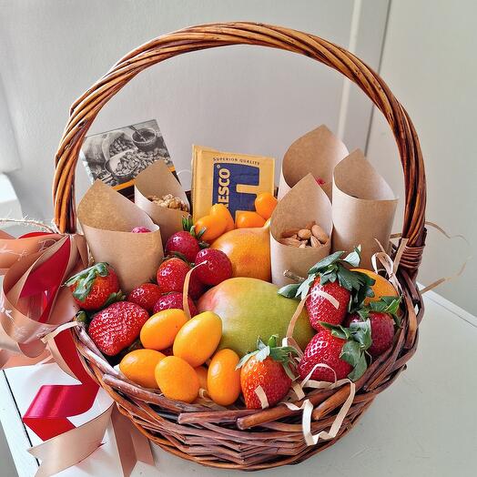 🍊 Яркая и витаминная корзина. Подарочная, продуктовая, фруктовая