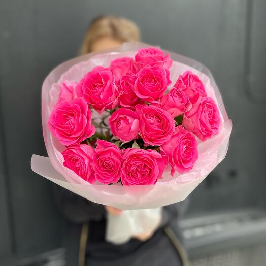 Хит💕 5 кустовых пионовидных роз «Пинк дедикейшн»