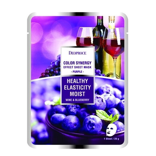 Deoproce Color Synergy Effect Sheet Mask Purple Маска тканевая на основе черники и красного винограда (20 г)