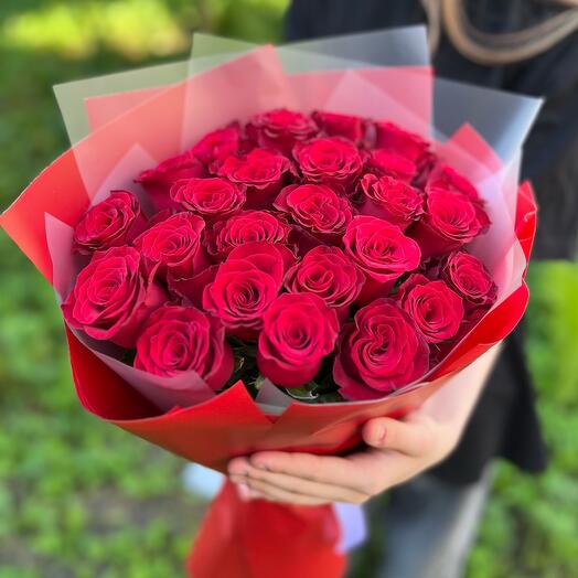 25 rosas rojas de Kenia