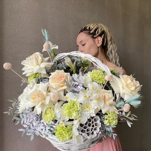 Cesta gigante con flores Premium🌼
