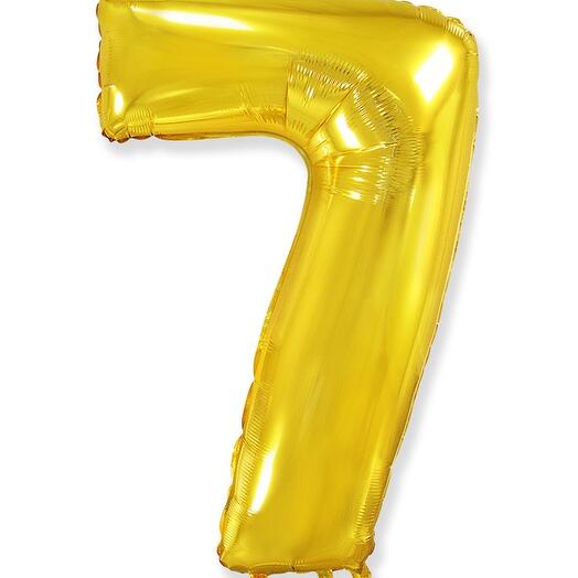 Шарик цифра 7 с гелием 1 метр