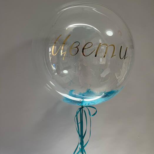 Шар баблс с перьями