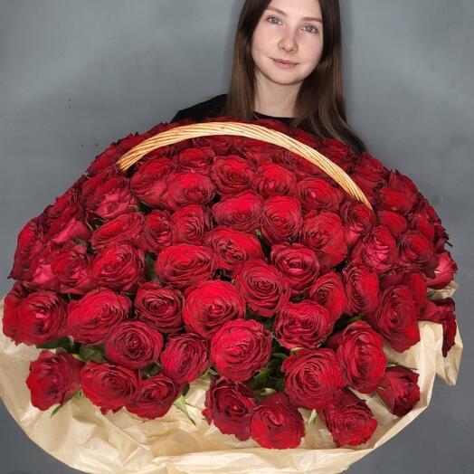 Корзина с цветами Страсть