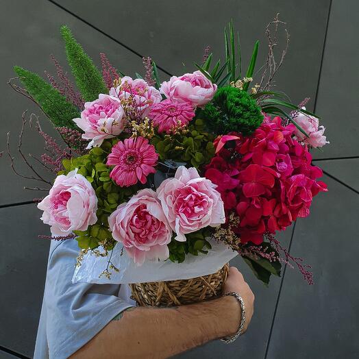 Ən davamlı 💕Təbii çiçəklərdən ibarət səbət, uzun müddət təravətini saxlayır💖