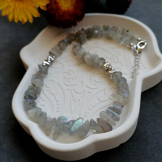 Колье "Северное сияние" из лабрадора