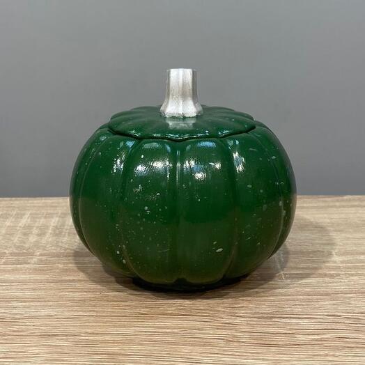 Подсвечник Тыковка гипс зелёный h=9 см