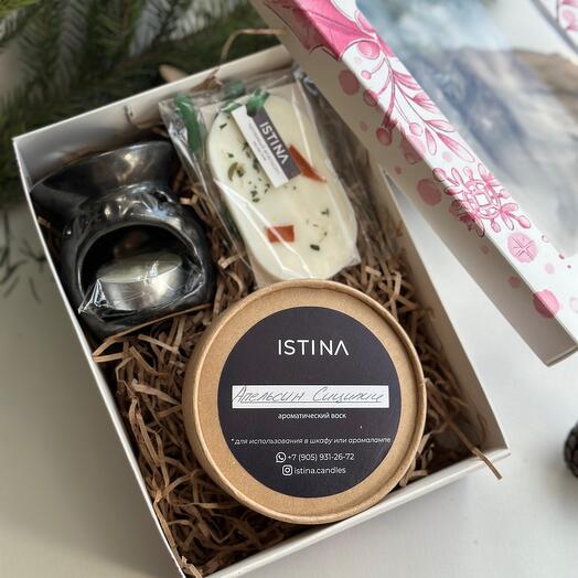 Boxeo como regalo con lámpara aromática y bolsita