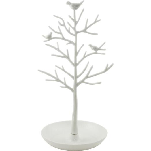 Bird Jewelry Holder on a Tree White